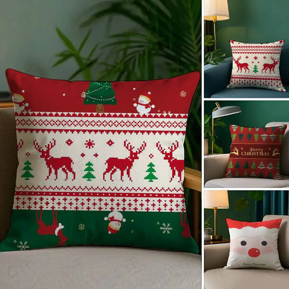 

Merry Christmas Art Pillow Case Custom Printed Brushed Fleece Pillow, Baby Skin-Touch, Eco-Friendly Dye-Sublimation Cushion for