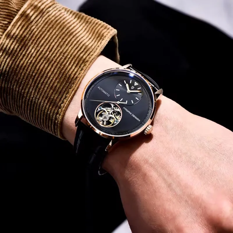 PAGANI DESIGN 1796 موضة جديدة 42 مللي متر ساعة ميكانيكية أوتوماتيكية للرجال 10Bar مقاوم للماء ضوء الليل جوفاء الأعمال الفاخرة 2025