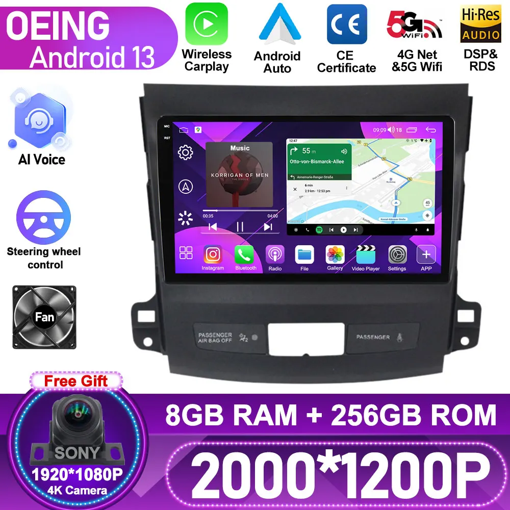 

Android For Mitsubishi Outlander 2 For Citroen C-Crosser For Peugeot 4007 Car Radio Player Navigation No 2din 2 din Monitor TV