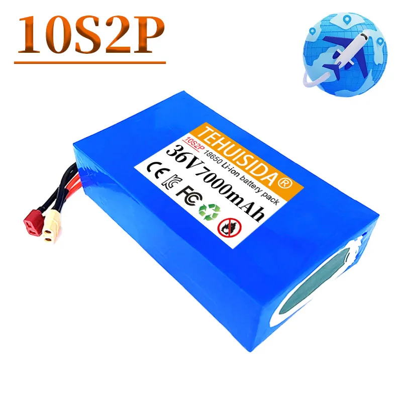 Rechargeable Battery 10S2P 36V 7000mAh 18650 Li-ion Battery Pack 500W High Power 36V 7AH Suitable for Electric Motorcycles