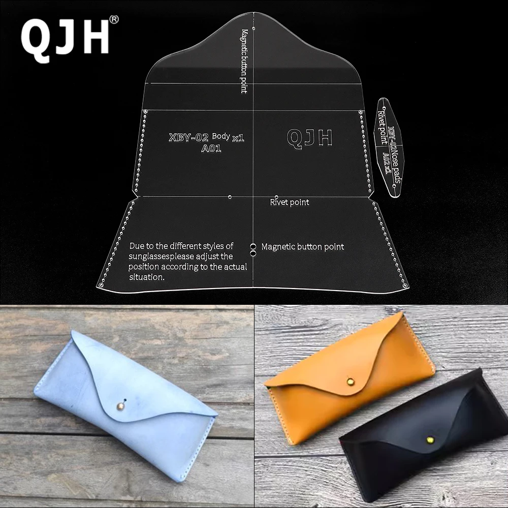 DIY Acrylic Sewing Patterns for Making Leather Storage Bags, Clear Acrylic Templates for Leather Card Holder and Glasses Storage