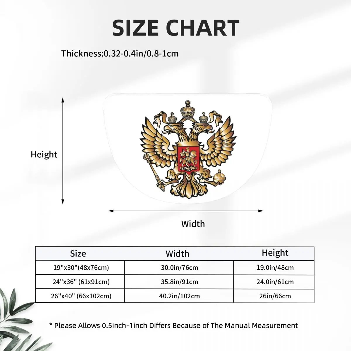 Coat Of Arms Of Russia Russian Flag Soft Flannel Half Round Doormat Non Slip Bathroom Mat Absorbent Floor Carpet for Living Room