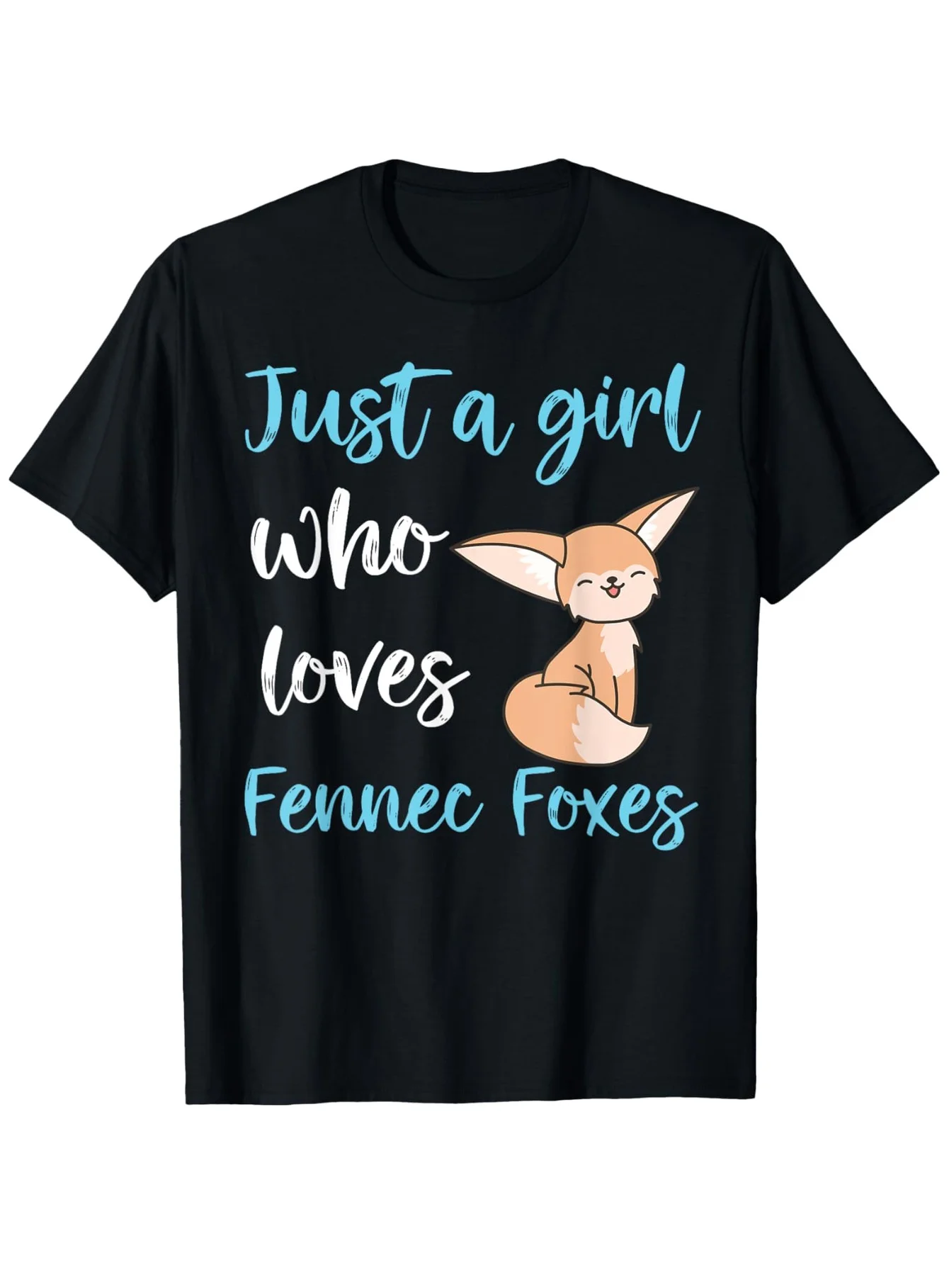 

Fennec Fox Lover T-Shirt - 100% Cotton, S-XXXL Black Cute Kawaii Tee