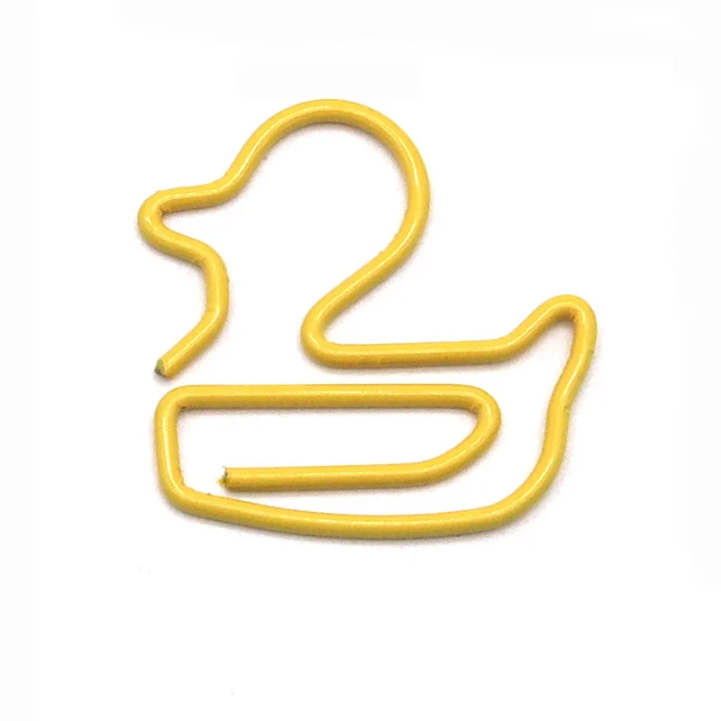 Imagem -05 - Pequeno Pato Amarelo Paperclip Forma Animal dos Desenhos Animados Criativos Marcador de Metal Bonito Paperpins Presente para Professor