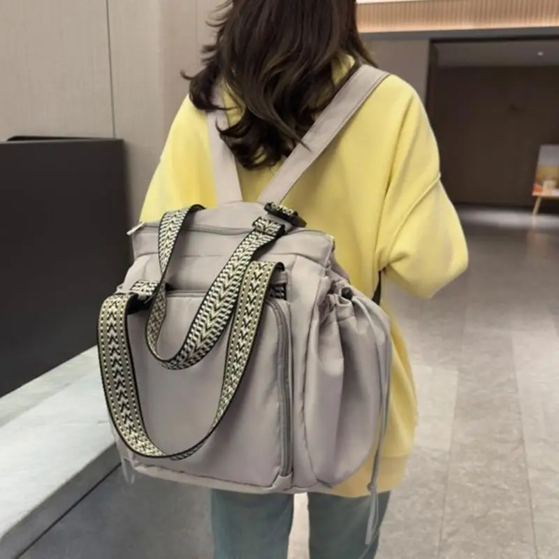 A5YC Shoulder Bags Multi Compartment Diaper Bag Lightweight Backpack Mom Bag Large Capacity Splashproof Handbag for Women