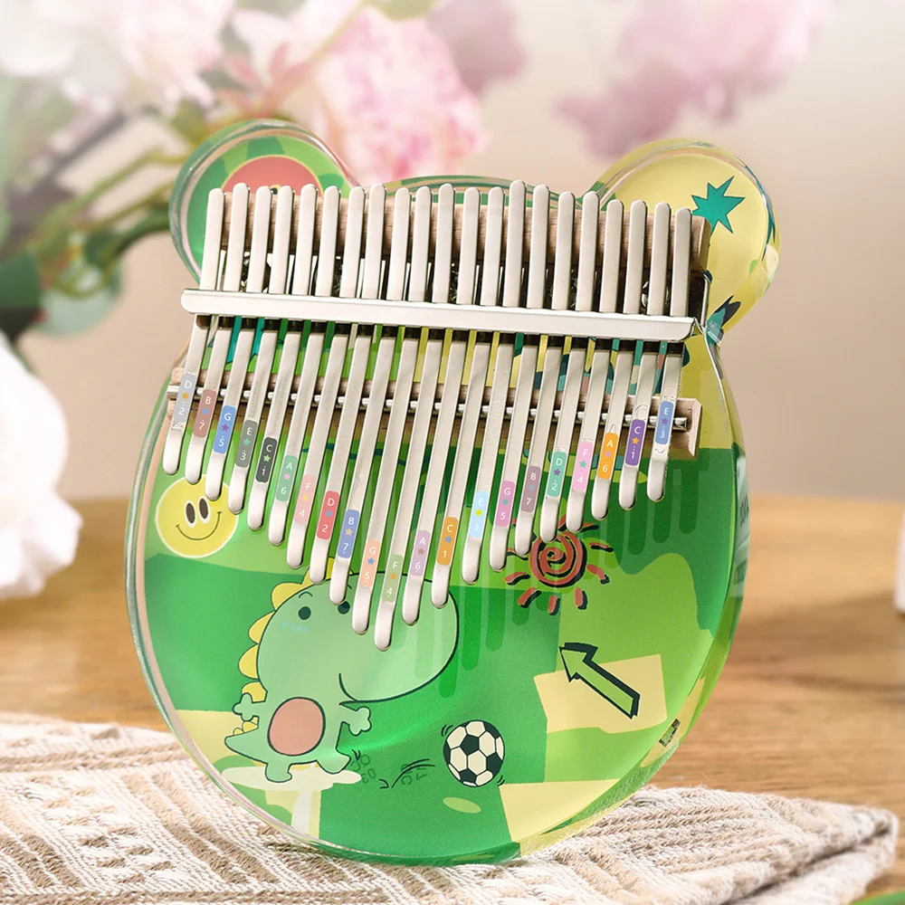 HLURU Kalimba 17 21 Key Thumb Piano Acrylic Crystal Kalimba 17 21 Key Finger Piano For Beginners And Child Keyboard Instrument