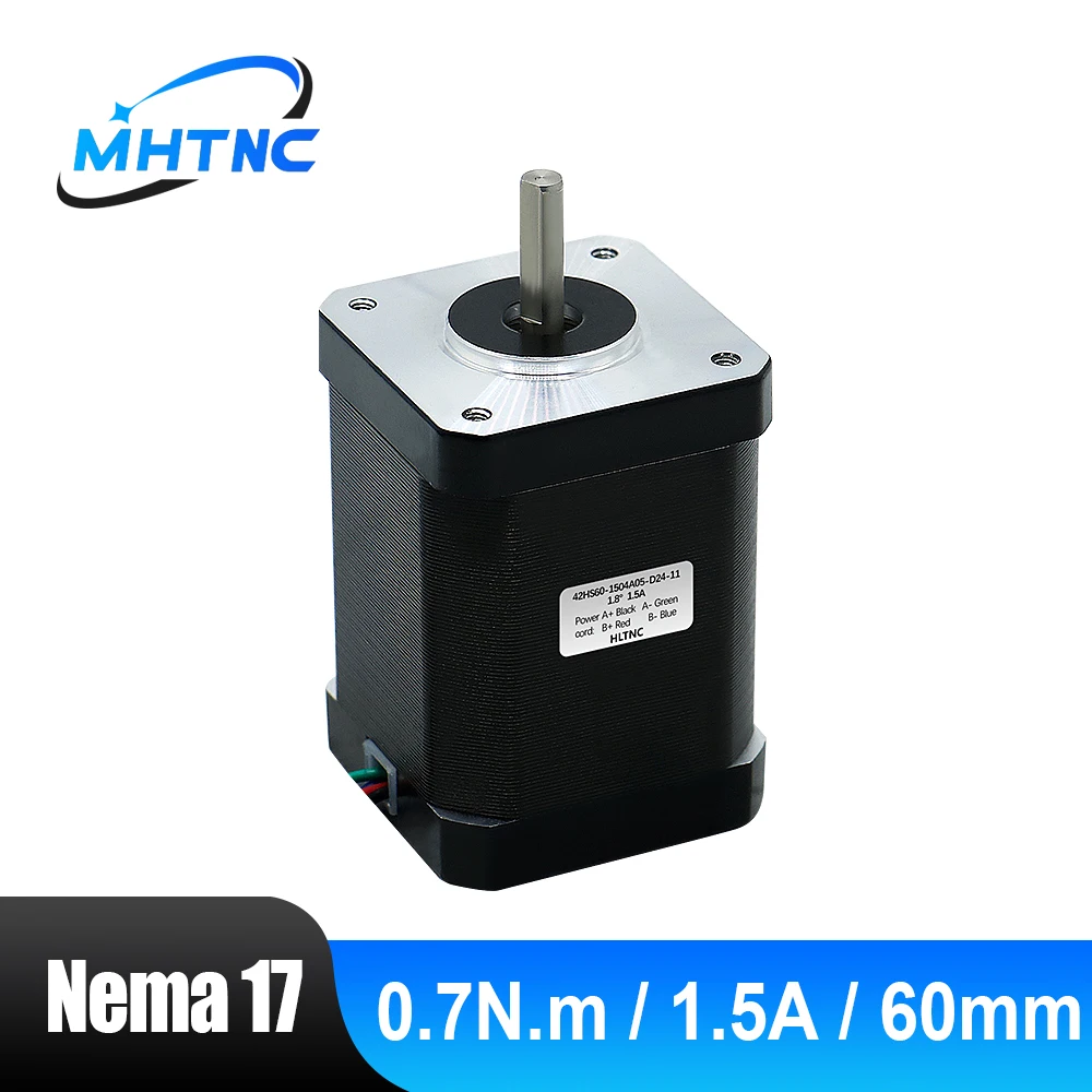 MHTNC Nema17 Stepper Motor 0.7Nm 42HS60 1.5A 60mm Length 5mm Shaft 4-lead 2 plase for CNC 3D Printer XYZ Engraver