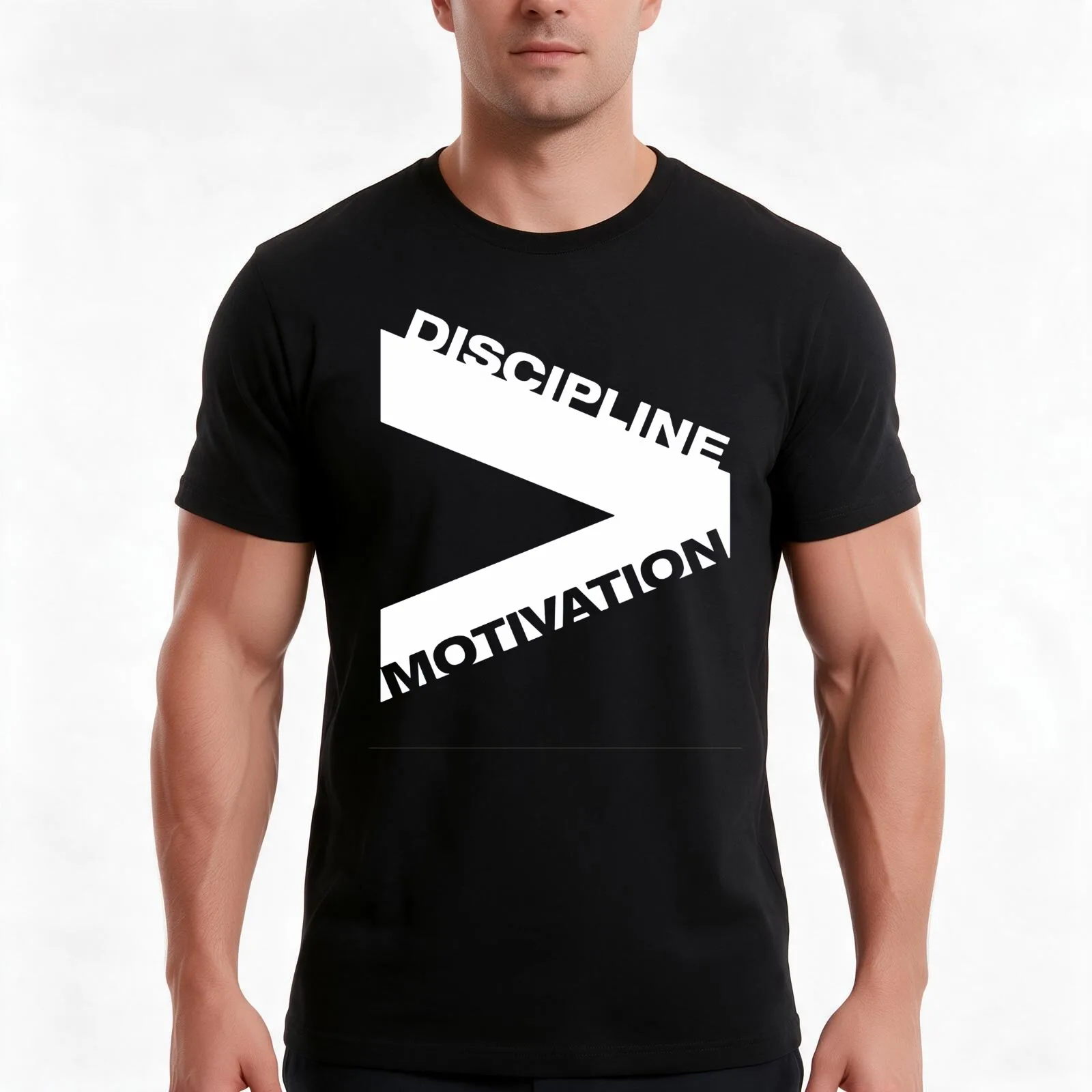 discipline over motivation T-Shirt, Summer Casual Cotton Tee, Oversized Streetwear Tops, Vintage Graphic Print, Unisex Men Women