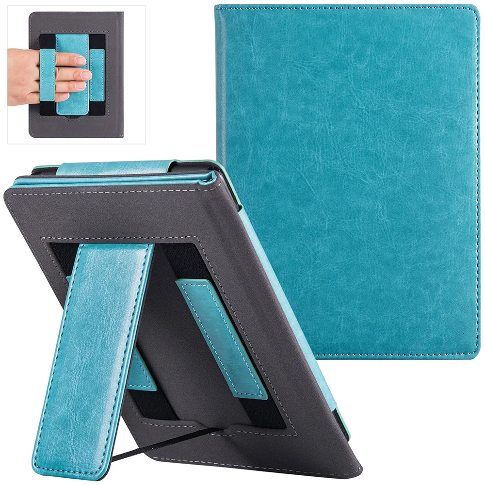 Pocketbook InkPad Color 2/Pocketbook InkPad 4 Case with Stand - PU Leather Sleeve Cover with Two Hand Straps and Auto Sleep/Wake