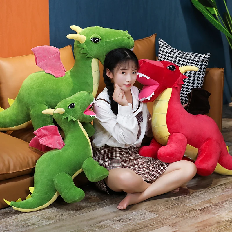 60-110cm Giant Dragon Plush Toys Large Dinosaur Doll Stuffed Soft Good Quality Pillow Great Gift for Children Boys