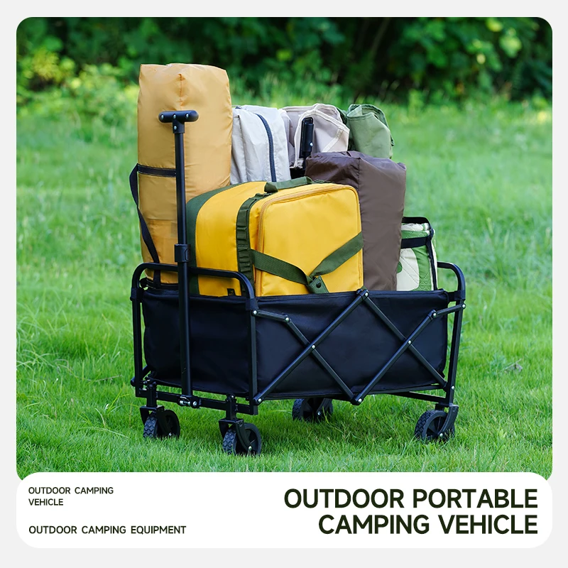 캠핑 카트 표준 접이식 디자인, 복잡한 야외 지형에 적합하며 가성비 좋은 추천, 헤비 캠핑 애호가에게 적합합니다.