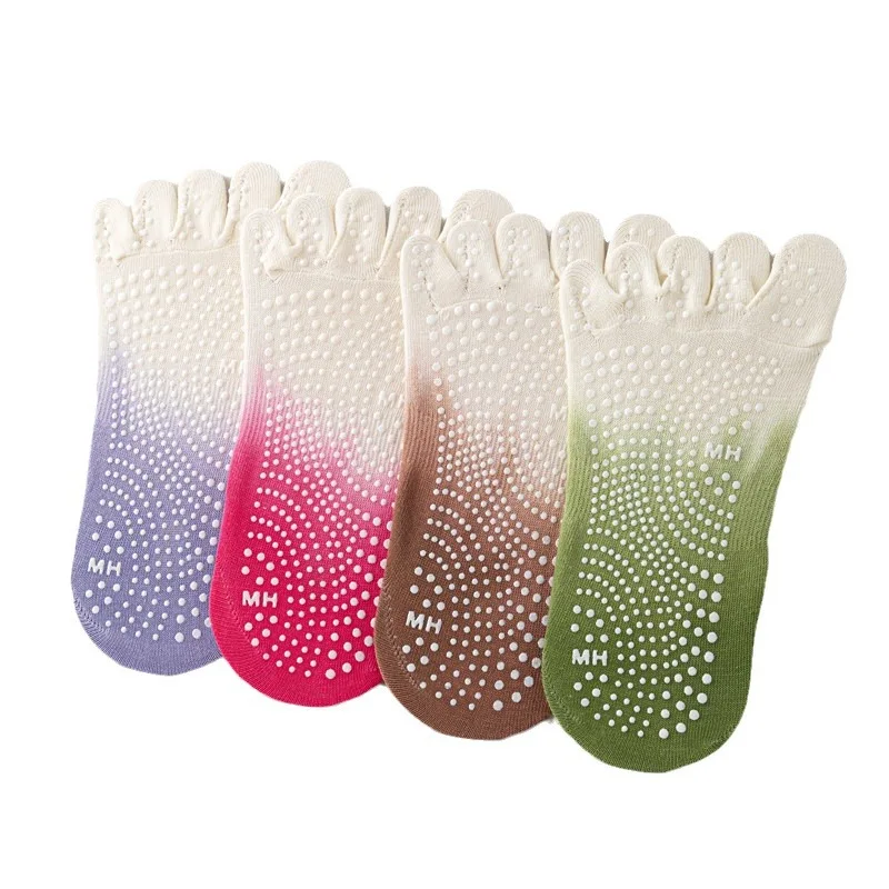อินเทรนด์Gradient Cross Strapห้านิ้วถุงเท้าโยคะผู้หญิงAnti Slip Professionalถุงเท้าพิลาทิสเต้นรําในร่มฟิตเนสกีฬาถุงเท้า