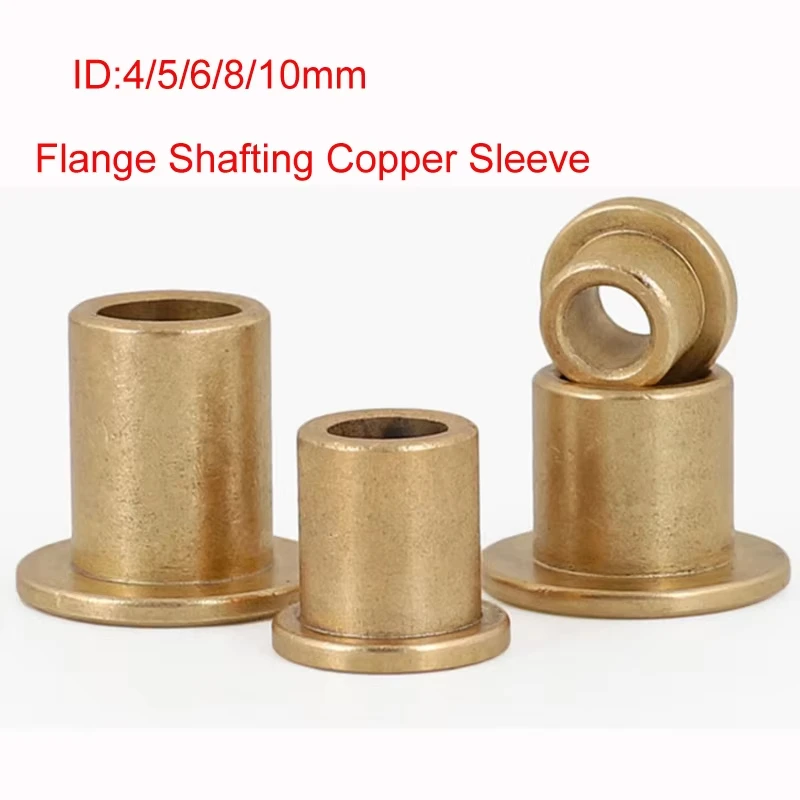5Pcs Copper Bushing Coupling Parts Powder Metallurgy Self Lubricating Bearing Step Flange ID 4-10mm