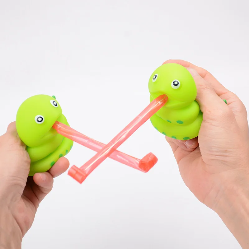 Tongue Out Funny Frog Dinosaur Squishy Fidget Squeeze Toys Creative Novelty Interactive Stress Relief Pinch Gift for Adults Kids