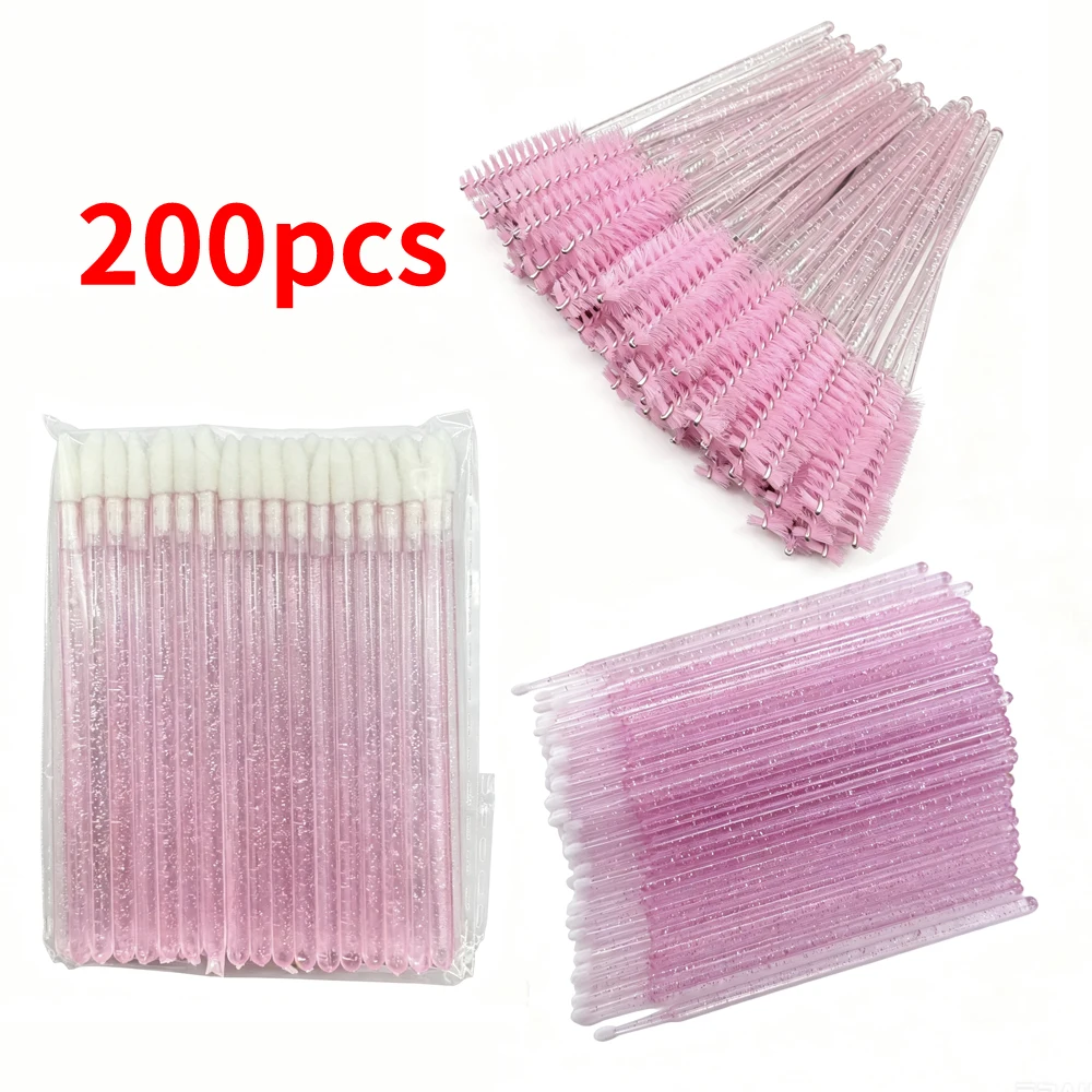 200pcs Eyelash Extension Special Eyelash Removal Brush Micro Brush Eyelash Brush Lipline Cotton Brush for Eyelash Extension Tool