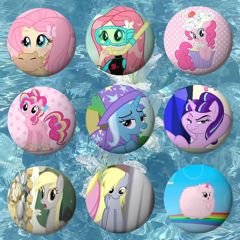 Cute Anime-M-my-L-little-P-ponyS Kawaii Badge Pins For Friend, Backpack, Clothing, Collectible Accessories, Jewelry Gift