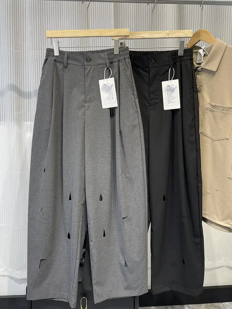 

Retro Japanese Sle High Waist Wide Leg Pants Men Women Loose Fit Casual Trousers Artistic Straight Cut Breathable Summer