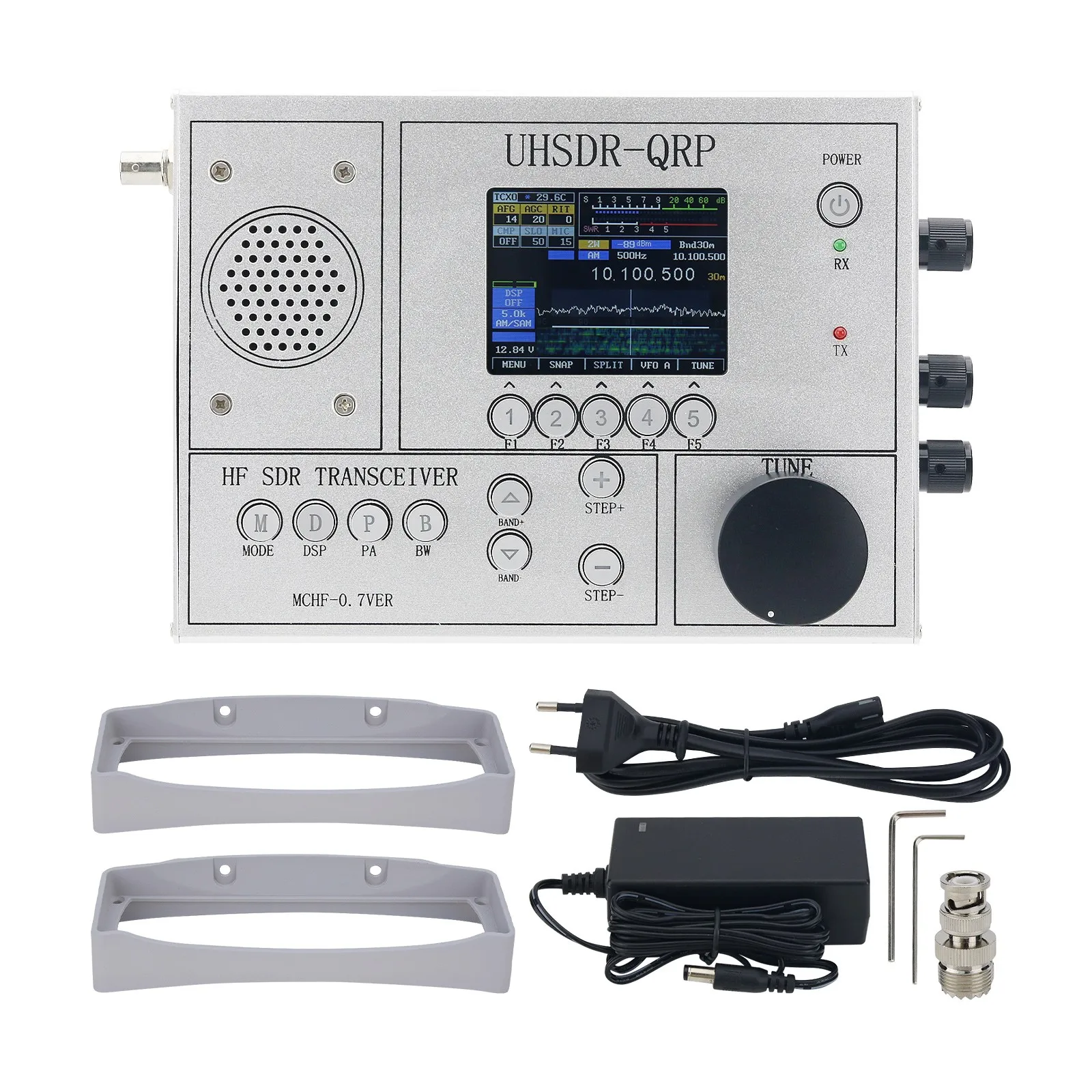 

HamGeek UHSDR-QRP V0.7 1,8-30 МГц McHF трансивер HF SDR трансивер CW SSB AM FM радио серебристый
