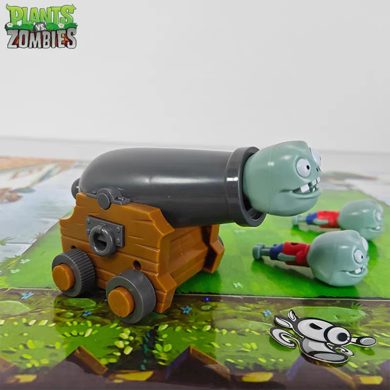 New Plants Vs. Zombies Toy Little Ghost Zombie And Cannon Return Function Vehicle Catapult Doll Toy Children'S Birthday Gifts