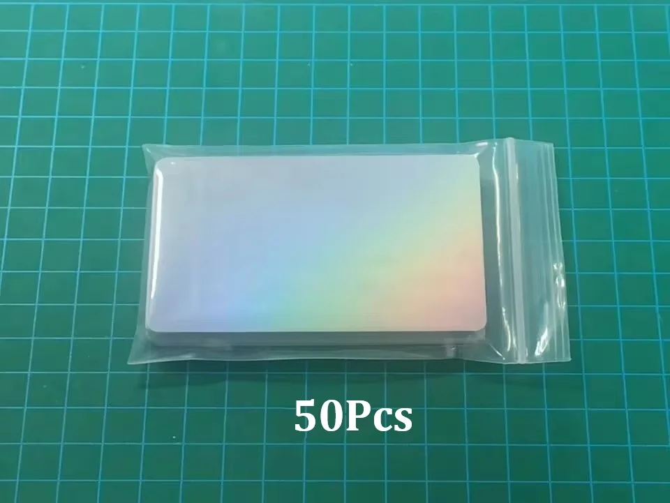 Glansafwerking enkelzijdig holografisch zilver regenboogkleurig papier visitekaartjes formaat 86*54mm