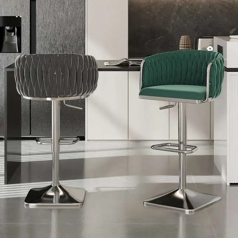 

Bar Chair Front Desk Cashier Lifting High Stool Ergonomic Backrest High Chair Home Lifting Dining Chair Cafe High Stool