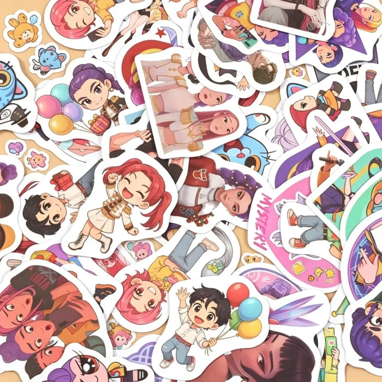 Hot 63 pieces witch girl group  sticker gift box cute cartoon creative stationery handbook stickers gift box  diverse patterns view 4
