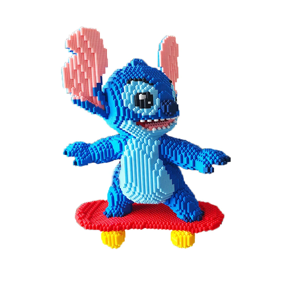 

Kawaii Scoote Stitch Connection Building Block Lilo Stitch Angel DIY Model Figure Assembled Brick Toy for Home Decor