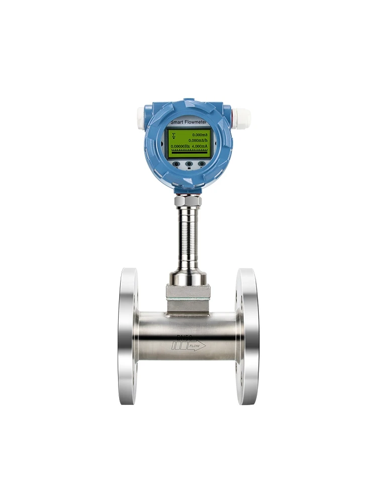 Vortex flow meter intelligent digital display flange type liquid pipeline steam natural gas compressed air flow meter