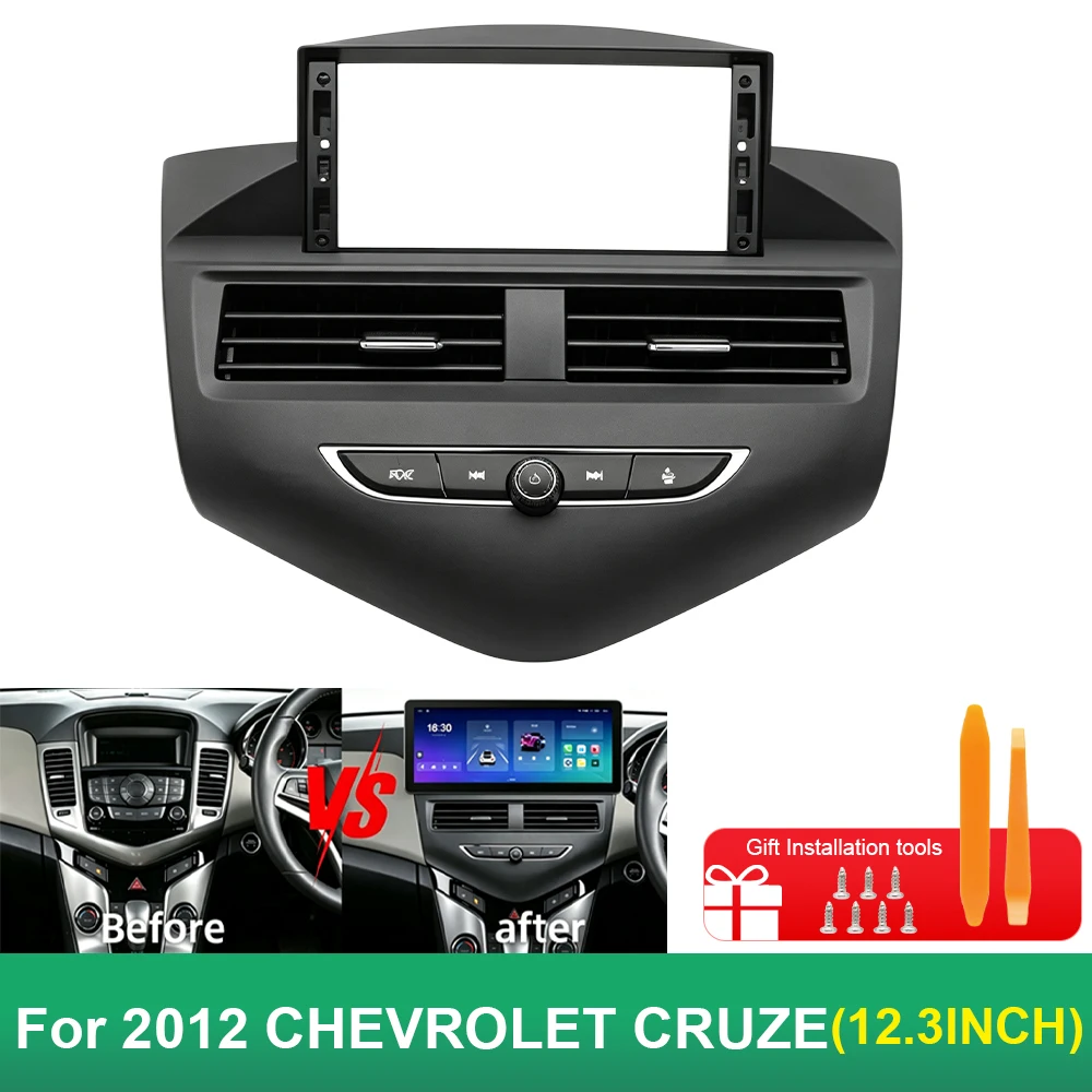 12.3 Inch Android Car Stereo Radio Fascia Panel Kit for CHEVROLET CRUZE 2012, Dash Board Installation Frame Head Unit Trim Bezel
