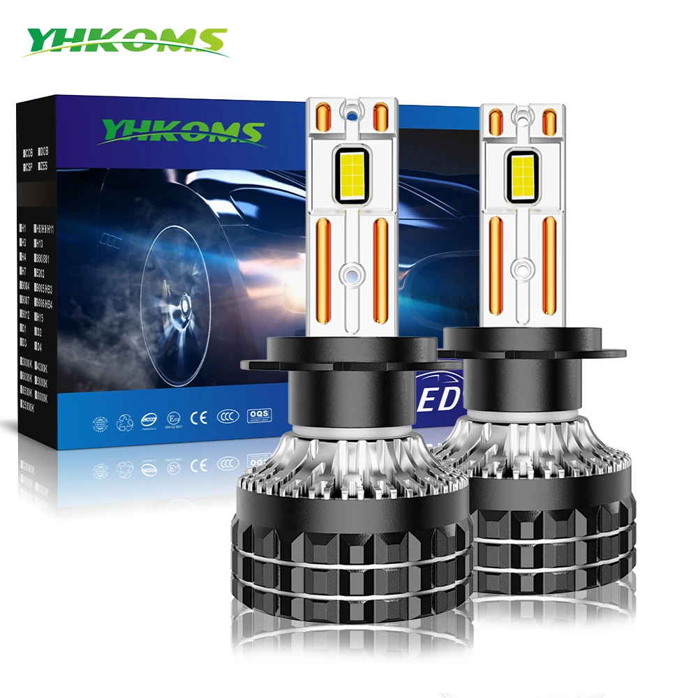 

Лампа для автомобильных фар YHKOMS Canbus, H4, H7, H1, H11, 9005, HB3, 9006, Hb4, H8, H9, 180 Вт, 6000 лм, K, 12 В