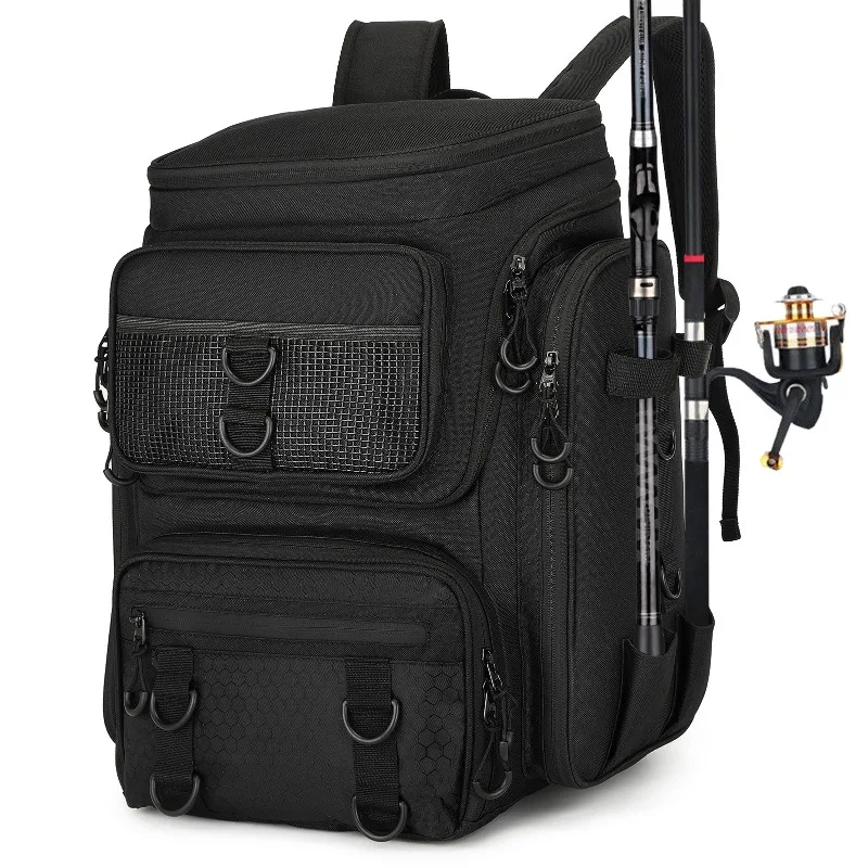 

Outdoor Multi-functional Fishing Backpack Large Capacity Tackle Gear Fish Rod Storage Backpack Portable Fishing Supplies Bags