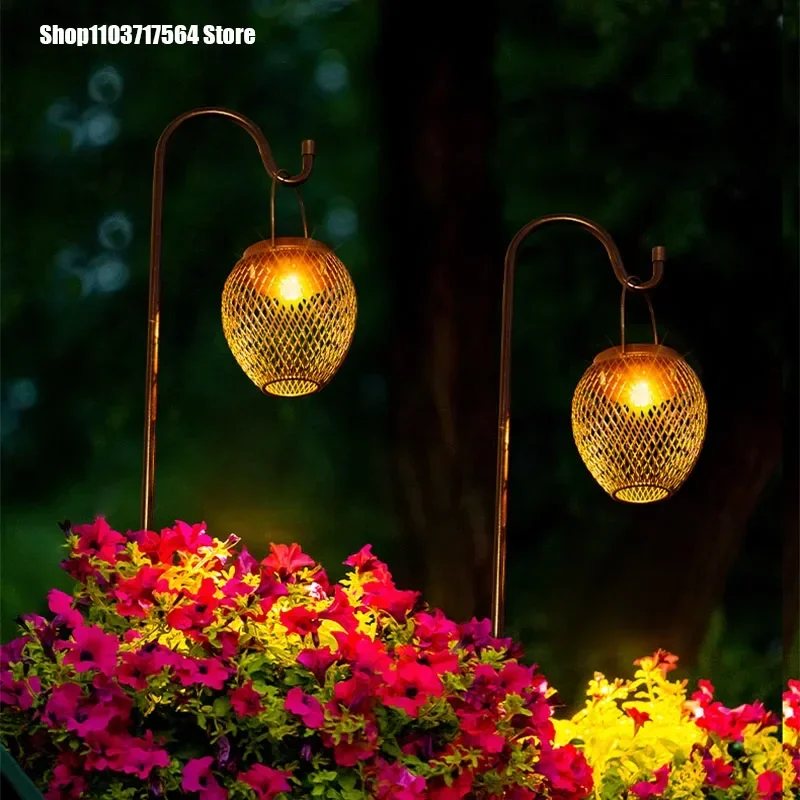 

Solar outdoor iron hanging light LED garden decorative light outdoor waterproof arrangement garden balcony night light