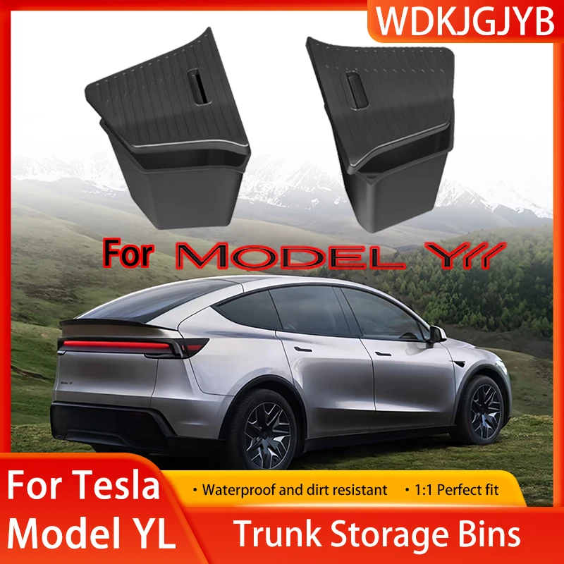 For New Tesla Model YL Launch2026 Car Trunk Side Left Right Tidying Packet Storage Box Model YL Trunk Side Storage Box Organizer