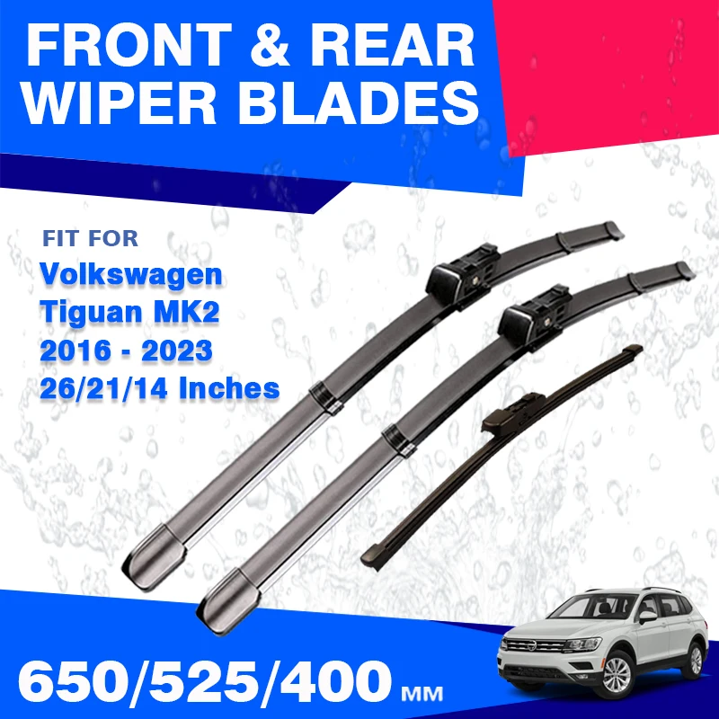 Front Rear Wiper Blades For Volkswagen VW Tiguan MK2 2017 - 2023 Allspace R Line eHybrid Car Windshield Accessories  26\