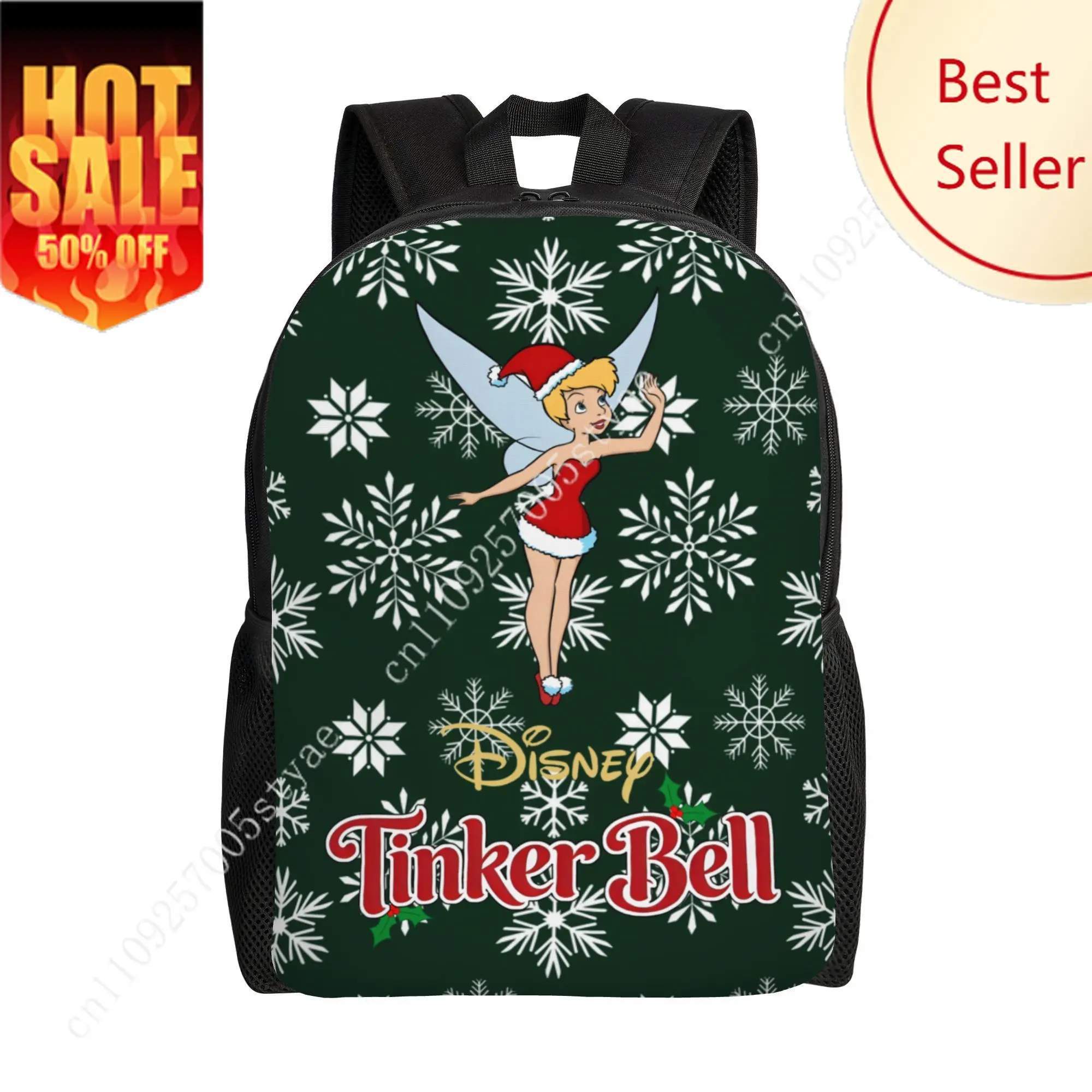 

Tinker Bell Classic Backpack Disney Cartoon Decorate Fabric Bags Design Your Photo Logo Text Party Christmas Holiday Custom Gift