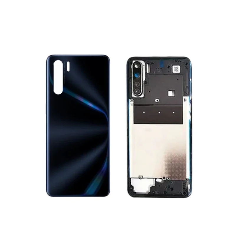 Housing For OPPO A91 PCPM00 CPH2001 CPH2021 Back Battery Cover Rear Door Case Middle Frame with Camera lens Replacement