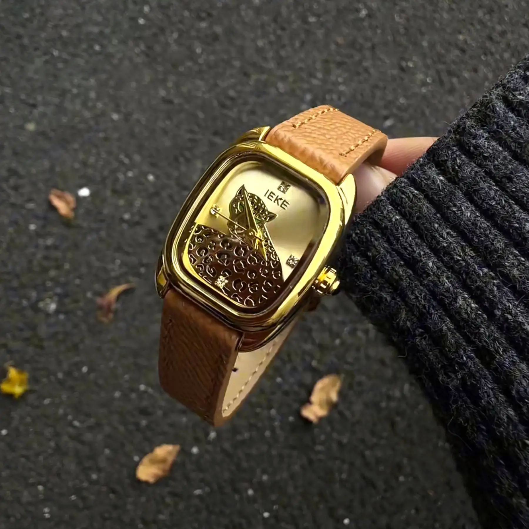 New StylishLeopard Print Watch For WomenEuropean And American StyleLeather StrapElegant Ladies' WristwatchPerfect Gift For Women