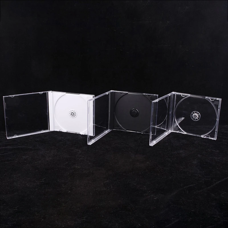 Transparent Bottom CD Box Empty CD Case PP Plastic DVD CD Case Capacity 1-2 Discs 09CD 14.2cm*12.4cm*1.0cm