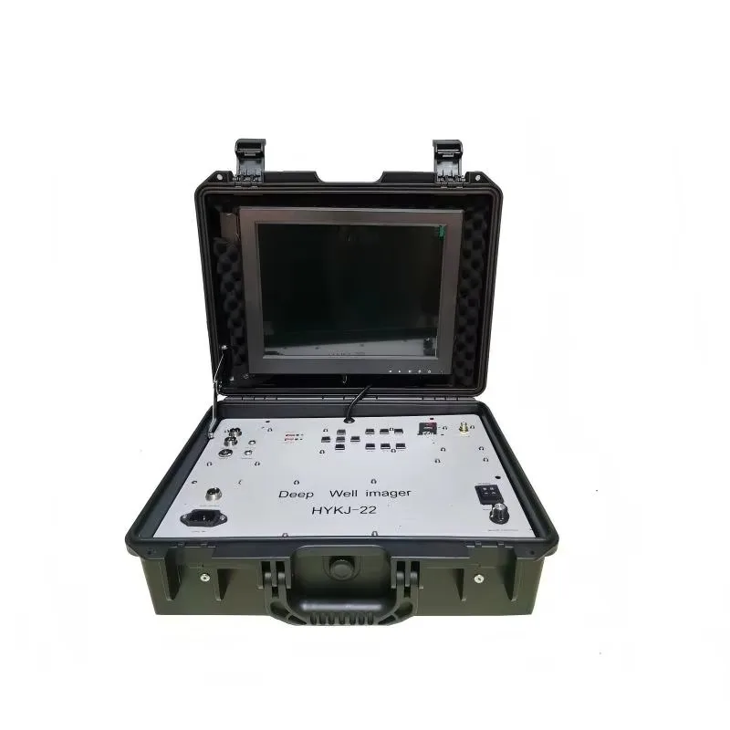 IP68 High Temp Resistant Deep Well , 100-200M Waterproof Cable System, 73mm Probe 360 Night Vision Borehole Detector with Manual
