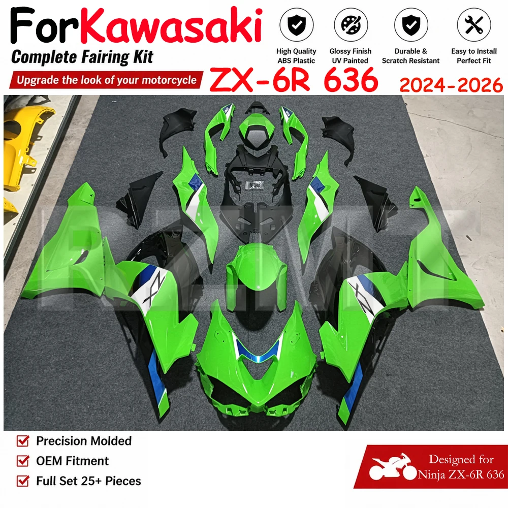 Carene per Kawasaki ZX 6R 2024 2025, Accessori Moto ZX6R 24 25, Kit Carene a Iniezione, Set Coperture