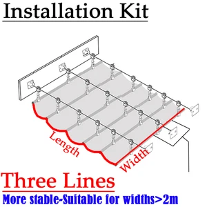 2.5m width ~ 3m 300d rain proof wave telescopic candle Outdoor anti-UV Patio Page Sol Dossel Retractable Wave Sunscreen Net 8 Main Sales Sun Cover 3M - №6
