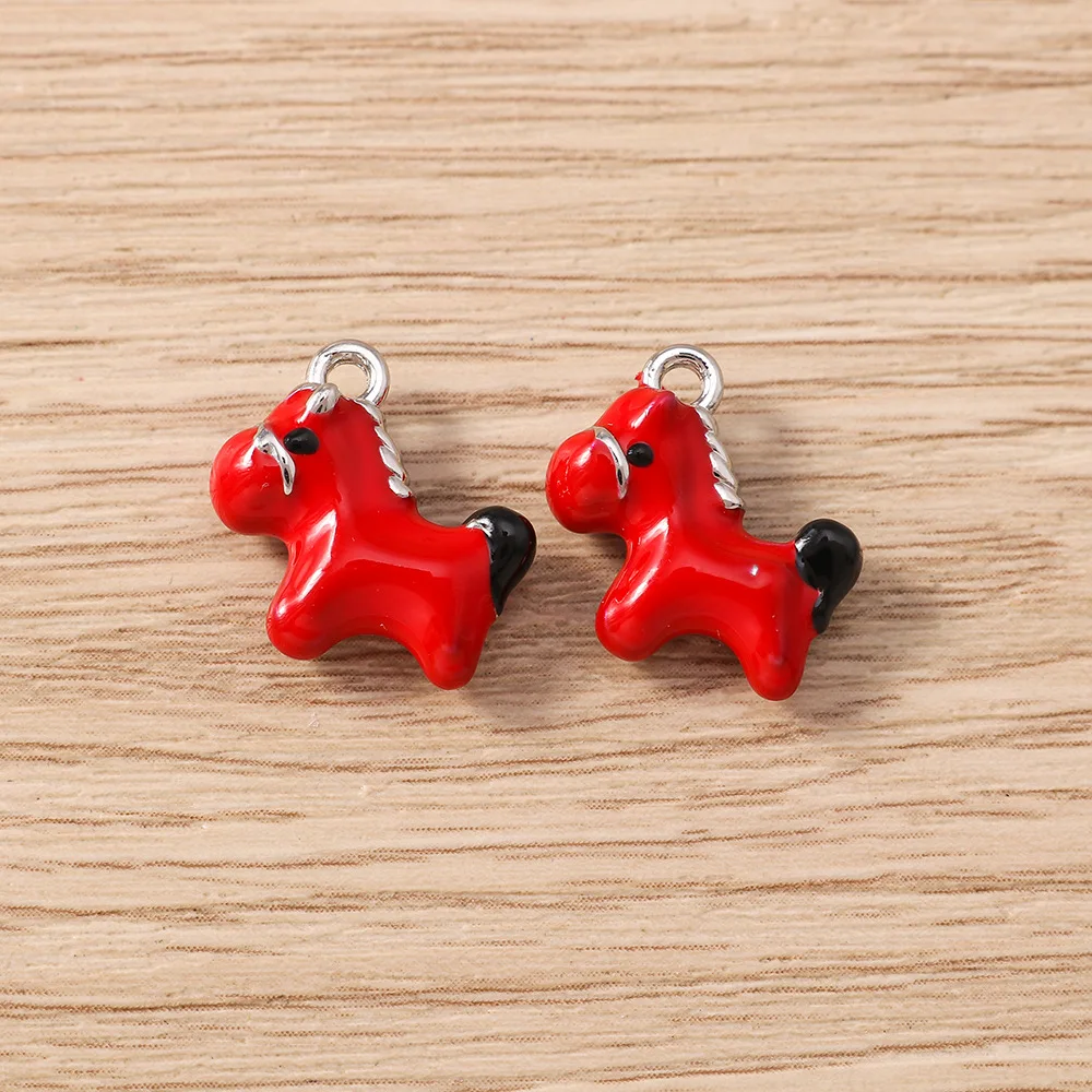 5 szt. Uroczych Małych Zawieszek w Kształcie Koni ze Stopu, Zawieszki Zwierzęce DIY do Łańcuszków na Telefon, Breloków, Kolczyków, Akcesoria do Wyrobu Biżuterii