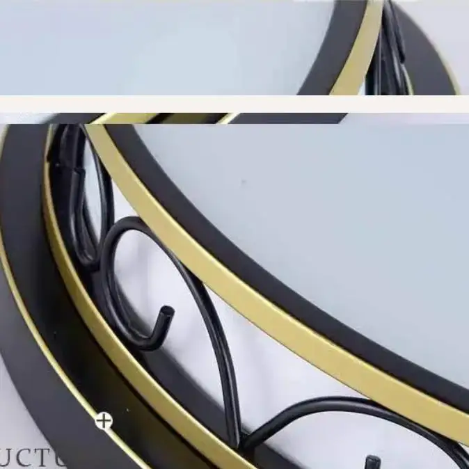 

American wrought iron ceiling lamp retro carved hollow bedroom decorative light round LED Household ceiling light