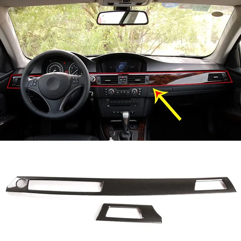 

For BMW 3 Series E90 2005-12 ABS Car Dashboard Panel Cover Trim Stickers Interior Auto Accessories （For with Navigation Version）