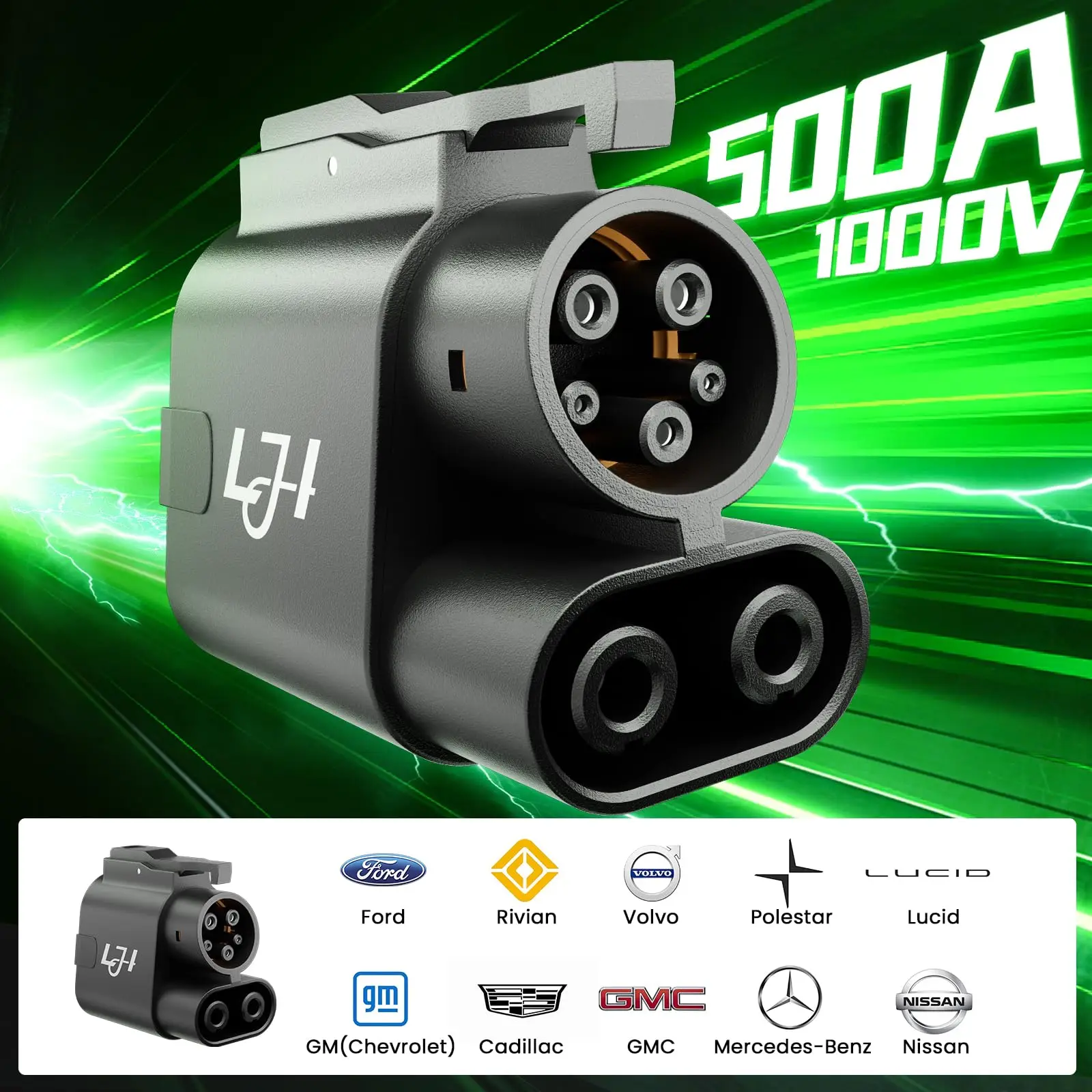 NACS에서 CCS1 어댑터로 250kW 고출력 DC 급속 충전 1000V 테슬라 슈퍼차저 포드 리비안 R1T/R1S 현대 기아 볼보 전기차용 썸네일 2