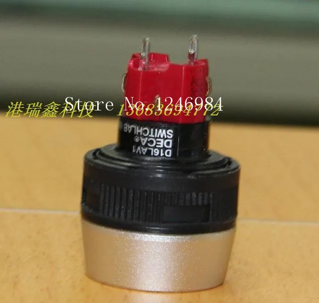 [SA]Taiwan DECA button switch with lock Progressive Alliance M22 waterproof circular metal ring key D16LAV1-1AB--5pcs/lot