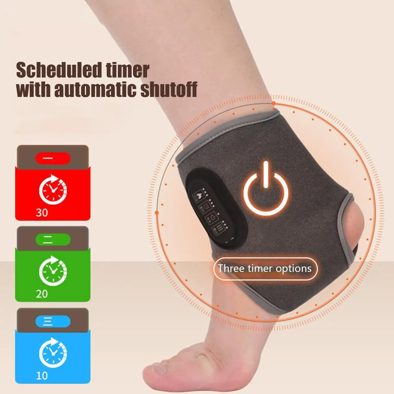 

Portable Foot Massager with Heat, 3-Mode Ankle Massager for Pain Relief, Home Spa Wellness Relaxation Gift for Women Men