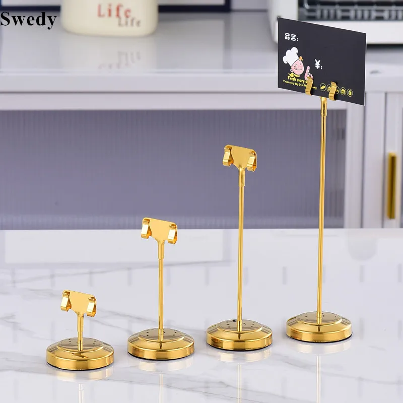 5 Pieces Stainless Steel Table Place Card Stand Clip Wedding Table Number Holder Restaurant Menu Bill Holder Clip
