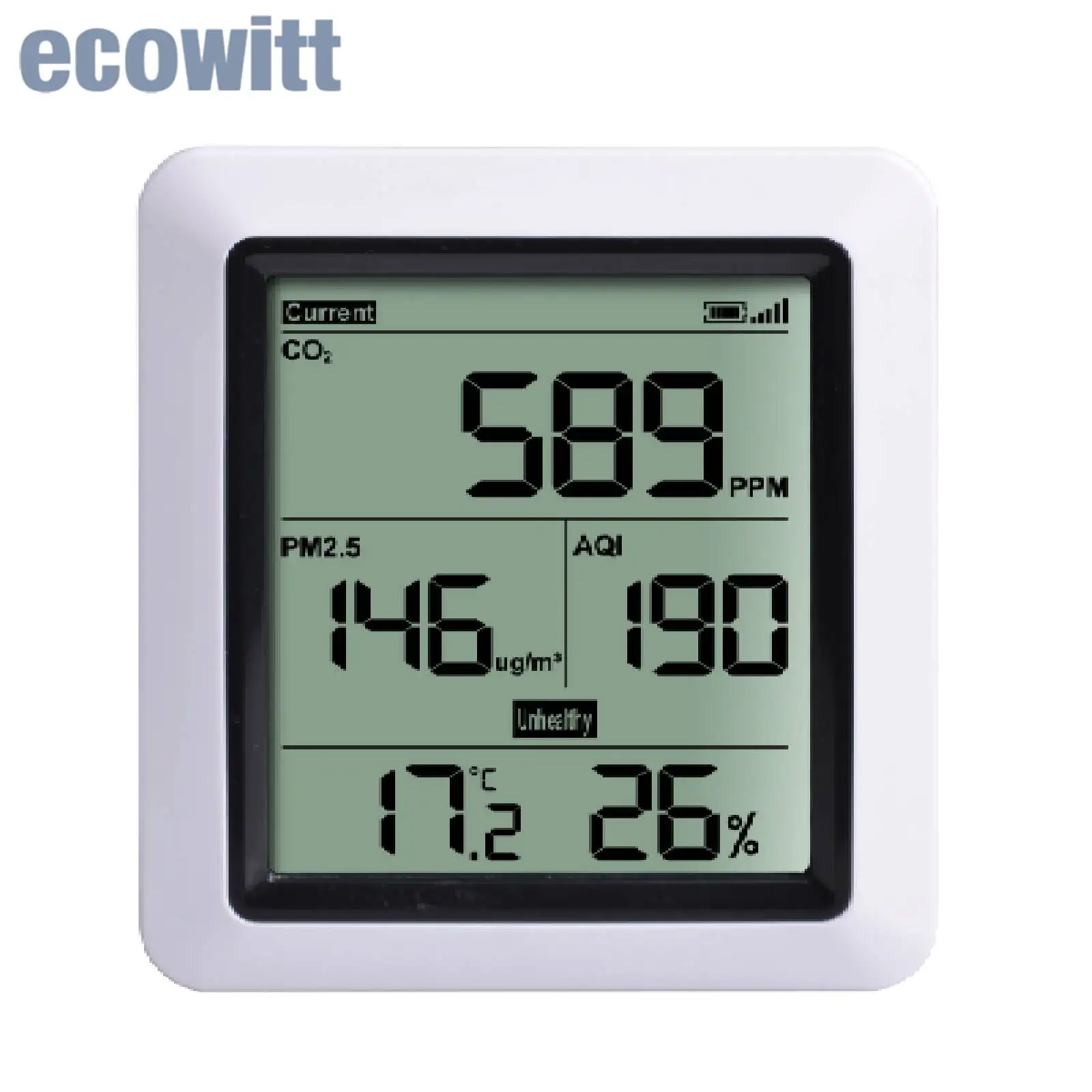 Ecowitt WH0295_C Display Receiver, Works with WH45 Air Quality Detector