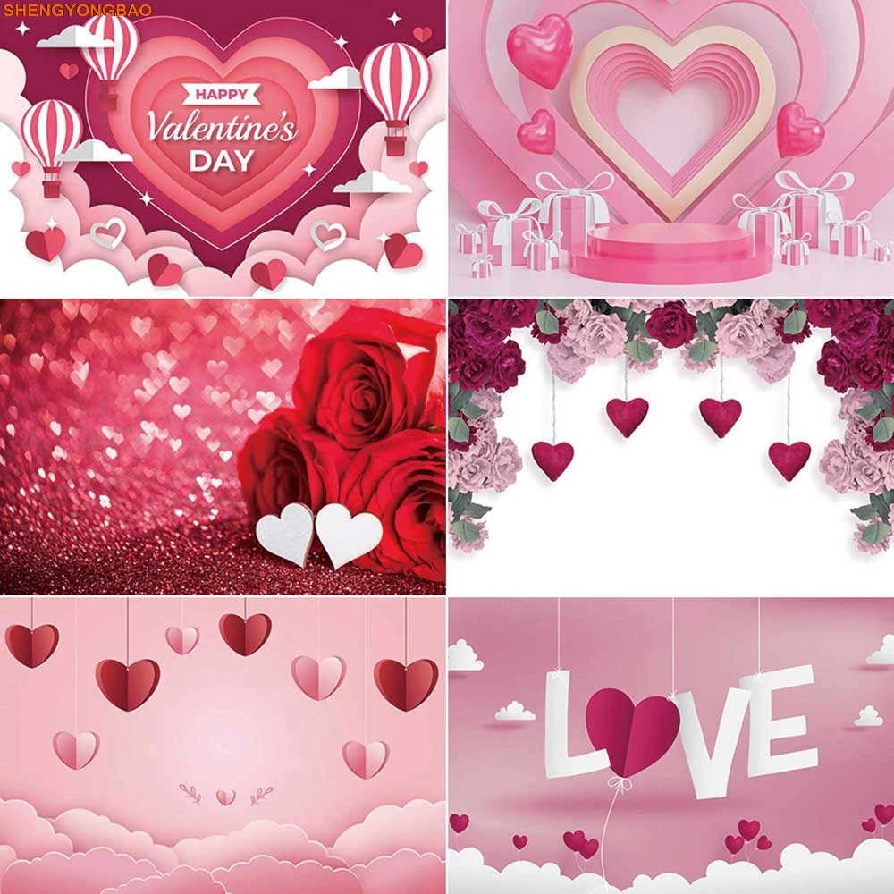 

February 14 Valentine'S Day Photography Backdrop Gifts Love Heart Photocall Background Baby Studio Photozone Accessories